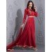 Red Embellished Bodice Maxi Skater Evening Gown